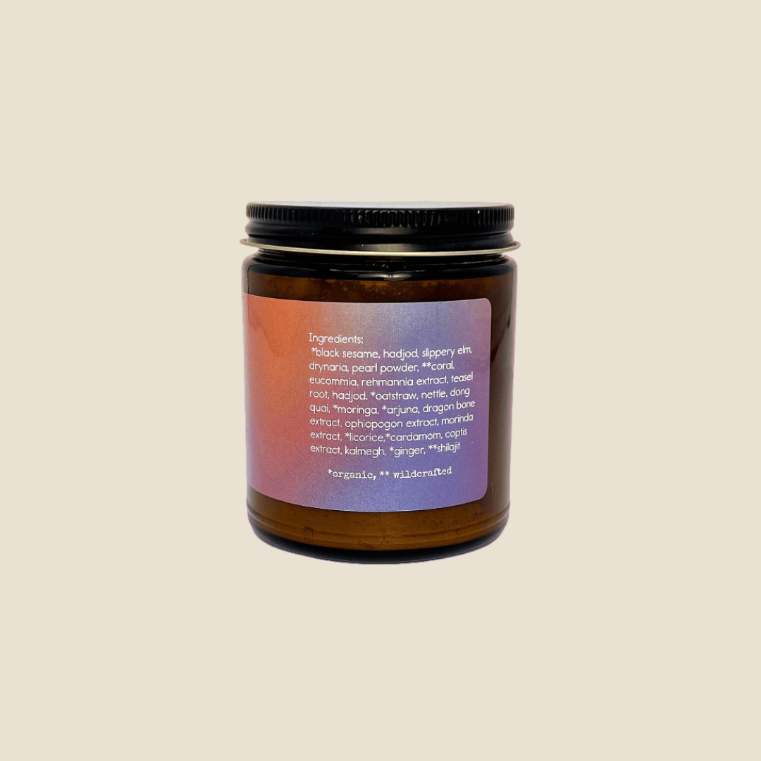 Bliss Energetics Australia blended Chinese and Ayurvedic bone-mending herbs with classic mineral tonics to try to treat the root imbalance behind tooth (bone) decay.