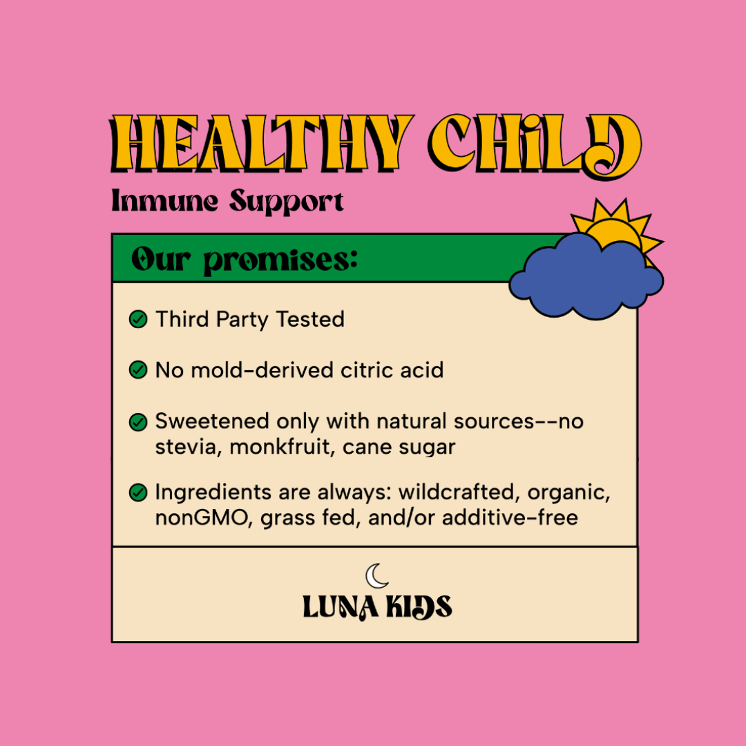 Subluna Healthy Child Gummy benefits: third-party tested, no cane sugar, organic ingredients. A trusted Subluna Australia product stocked by Born Primal.